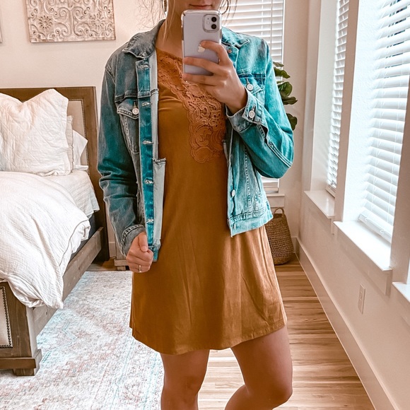 Xhilaration Dresses & Skirts - Xhiliration Suede Feel Dress With Lace Detail